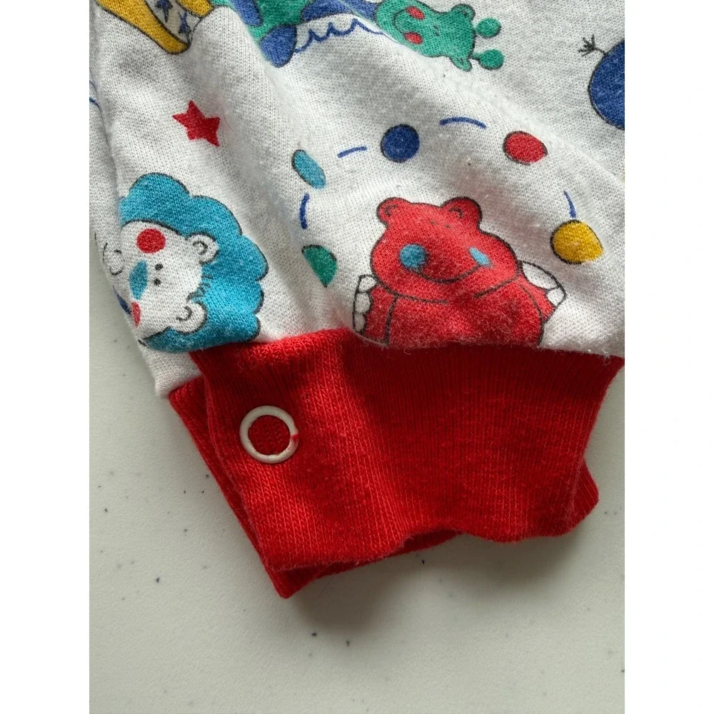 Vintage HEALTHTEX Circus Train Romper 6-9 Months Primary Colors Retro
